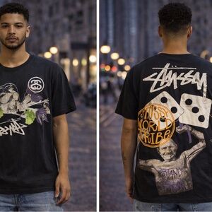 🐉 Stüssy World Tribe Dragon Graphic Tee – Black – BNWT